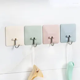 Hooks 2 PCS Strong Load-Bearing Viscose Sticky Kitchen Wall Hanging Bathroom Bedroom Living Room Punch-Free Clothes Hanger Hook