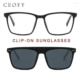 Sunglasses Frames Ceofy 2024 Men Glasses Frame Brand Design Sun Clip On Polarized Prescription Myopia Eyeglasses High Quality