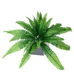 Decorative Flowers 46-58cm Large Artificial Palm Tree Tropical Fake Fern Leafs Silk Persian Leaves Wall Hanging Plants For Home Garden Party