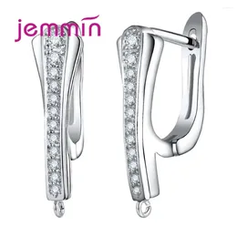 Hoop Earrings Personality Design S925 Sterling Silver Crystal Hang Style Geometric For Party Gift