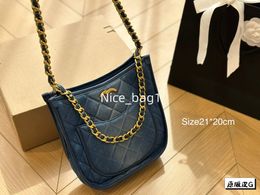 Women's Denim Sunset Canvas Tote Shoulder 10A Bag Underarm Bag Designer Crossbody Bag Women's Small Tote Chain 21*20cm