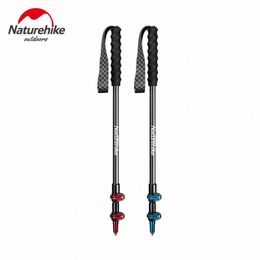 Outdoor Ultralight Walking Stick Protable Hiking Carbon Fibers Trekking Poles 3 Section Outer Lock Stick Skiing Stick240328