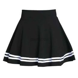 Urban Sexy Dresses Summer 2024 Women Skirt Elastic Faldas Ladies Midi Skirts Pleated Black Sexy Stripe Girl Mini Short School Skirts saia feminina 2443