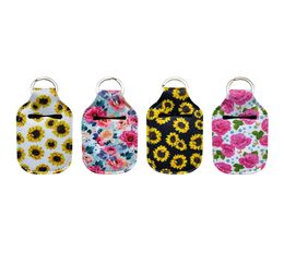 Hand Sanitizer Holder Mini Bottle 30ml Keychain Customised Cute Printing Hand Soap Bottle Holder Travel Size Bottle Holder1725882