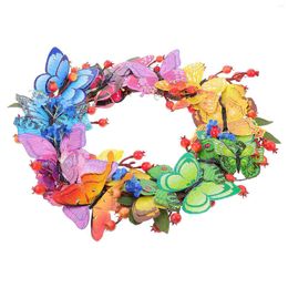 Decorative Flowers Butterfly Wreath Hanging Decor Wedding Party Decorations Butterflies With Artificial Outdoor Summer