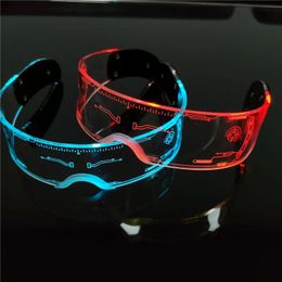 5Pcs Upgrade Led Colorful Luminous Glasses 7 Color Light Up Visor Goggles Eyeglasses Rave KTV Party EyeWare Bar Festival Decor 240320