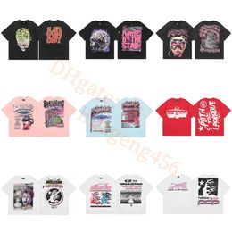 24ss hellstar shirt Trendy brands Retro casual front and back printed high-quality pure cotton T-shirt with short sleeves Wholesale of unisex single item