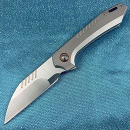 New Arrival A6701 High Quality Flipper Folding Knife D2 Satin Blade CNC Stainless Steel Handle Ball Bearing Fast Open Outdoor Camping Hiking EDC Pocket Knives