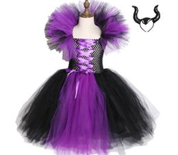 Maleficent Evil Queen Girls Tutu Dress Kids Halloween Dress Cosplay Witch Costumes Fancy Girl Party Dress Children Clothes 212Y T9408193