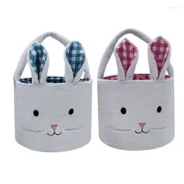 Gift Wrap Easter Basket Cartoon Ears Bucket Bag Candy Storage For Baby Girls Eggs Hunting Party Supplies