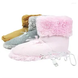 Carpets Heated Slippers Rechargeable Soft Women Men High-Top Design Feet Heating Pad With Non-Slip Thicked Plush Fabric