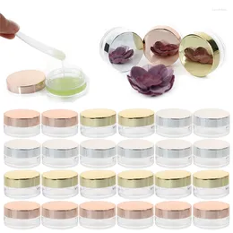 Storage Bottles 100pcs 10g 10ml Empty Jars Plastic Cosmetic Container Refillable Bottle With Gold Lid For Face Cream Makeup Jar Pots