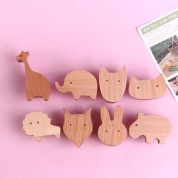 Hooks Furniture Handle Door Pulls Drawers Wardrobe Knobs With Screws Wood Wall For Towels Coat Cute Animal Entryway Hanger