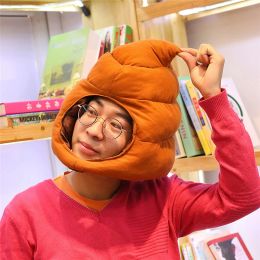 Creative Cute Shit Shape Plush Hat Stuffed Toy Funny Fake Poop Full Headgear Cap Gag Gift Cosplay Party Photo PropsCreative Cute