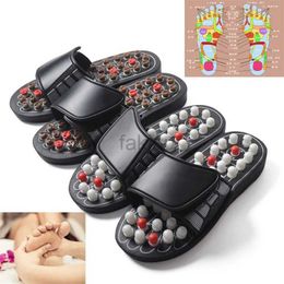 Massage Stones Rocks Feet Massage Slippers Foot Reflexology Acupuncture Therapy Massager Walk Stone Shoes Acupuncture Cobblestone Massageador Sandal 240403