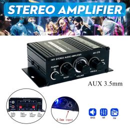 s Mini Audio HIFI Stereo Digital Home Power 15V Amplifier Audio Dual channel output With FM Radio Mic Car Home Compatible With AUX