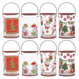 Storage Bottles 8 Pcs Portable Cylinder Candy Packing Canister Christmas Jar Gift Boxes Practical Bucket Adorable Pvc For Presents