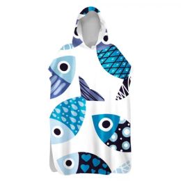Accessories Microfiber Fabric Adult Kids Bath Towels Beach Poncho Towel Wetsuit Changing Robes Multifunction Cloak Hooded Pool Bathrobe