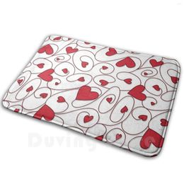 Carpets Whimsical Curly Heart Pattern Soft Non-Slip Mat Rug 1664 Carpet Cushion Love Valentine Wedding Engagement Bride