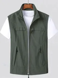 Men's Vests Solid Vest Casual Outdoor Sports Sleeveless Jacket For Spring Fall Plus Size Clothing
