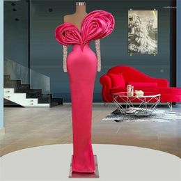 Party Dresses Stunning Hopt Pink Pleated Sweetheart Long Gowns See Thru Glittery Full Sleeves Sheath Prom Real Image