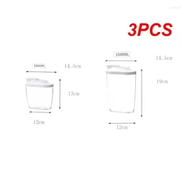 Storage Bottles 3PCS Transparent Sealed Can High-quality Space-saving Convenient Airtight Durable