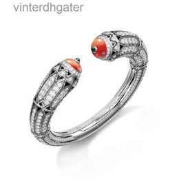 Top Quality 1to1 Original Women Designer 925 Silver Plated Gold Bracelet High Carbon Diamond Coral Enamel Color Carter Decorative Art Original Designer Logo Ring