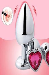 Heart shaped metal anal plug sexy Toys Stainless Smooth Steel Butt Plug Tail Crystal Jewellery Trainer For WomenMan Anal Dildo9639686