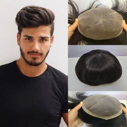 Toupees Toupees New Arrival Stock Men Toupee Durable Fine Mono Base+pu Men Toupee Multiple Size Natural Color Hair Patch for Men