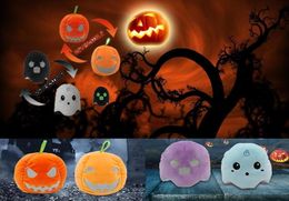 Halloween pumpkin ghost toy Two sides Stuffed Luminous Plush Toys Holiday gifts Party Prom Props surprise whole4327428