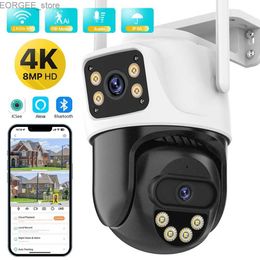 Other CCTV Cameras Wifi Camera Outdoor 8MP 4K HD Dual Screen IP Camera AI Auto Tracking 4MP Security Protection CCTV Surveillance PTZ Camera iCSee Y240403