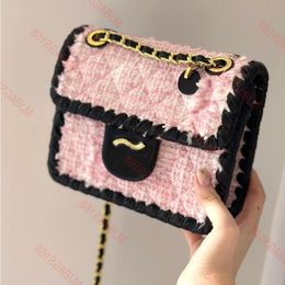 Crossbody Bag Women Handbag Woolen Material Designer Bags Luxury Bag Mini Shoulder Bag Chain Make Up Box Clutch Purse Plaid Quilted Card Hol