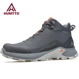 Boots Humtto Waterproof Hiking Ankle Boots Winter Sports Trekking Shoes for Men Designer Outdoor Climbing Hunting Mens Sneakers
