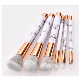 6 marble makeup brush double head eye shadow brush marble handle makeup brush