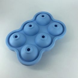 5 Colours 6 Holes 4.5cm Diameter Food Grade Soft Silicone Eco-Friendly Useful Homemade Ice Cube Tray Ball Maker Mould Cute Simple