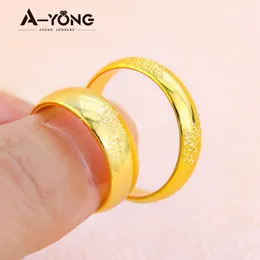 Wedding Rings Gold Colour Couples 21k Plated Dubai African Arab Mens Womens Engagement Vintage Accessories