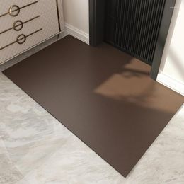 Carpets Simple Solid Colour Entrance Door Mat Wipeable And Washable Leather Floor Entry Carpet Waterproof Non-slip Outdoo