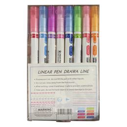 Dual-tip Art Marker Colored Pens with Curved Roller Pen Tip & Fine Tip