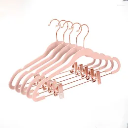 Hangers 5Pcs/Pack 42CM Velvet Non-slip Hanger Clothing Store Finishing Seamless Storage Household Clothes Hanging Magic Rack