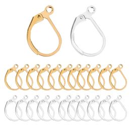 50pcs Hypoallergenic Earring Hooks French Leverback Earwire Silver Gold Plated Brass Earrings Clasp for Jewellery Making Findings