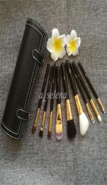 9 Pcs Makeup Brushes Set Kit Travel Beauty Professional Wood Handle Foundation Lips Cosmetics Makeup Brush with Holder Cup Case5546146