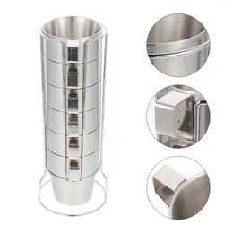 Wine Glasses 1 Set Of 6Pcs Stainless Steel Water Mug Double Layer Insulated Cup Coffee For People