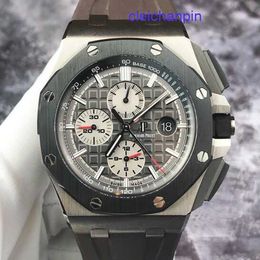 AP Calendar Wristwatch Royal Oak Offshore Series 26400IO Titanium Black Ceramic Ring Mens Watch Automatic 44mm Single Watch