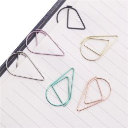 Stimulation Metal Material Drop Shape Paper Clips Gold Sier Colour Kawaii Cute Bookmark Clip Office School Stationery Drop Bookmark 500 Pcs