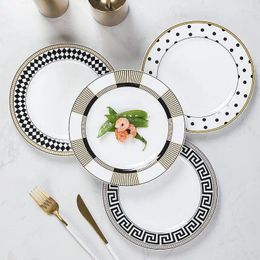 Plates Luxury European Style Bone China Dinner Plate With Classic Design