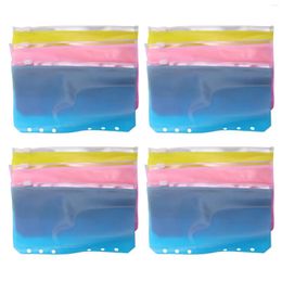 Storage Bags 12Pcs Binder Pocket A6 Size 6 Holes Zipper Folders For 6-Ring Notebook Waterproof Loose Leaf