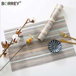 Flatware Sets BORREY Placemats For Table Mat Kitchen Cloth Pad Tablemats Stain-Resistant Dining Disc Bowl Non-slip PVC