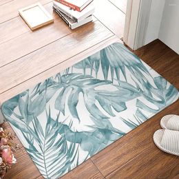Carpets Tropical Leaves Beach Non-Slip Carpet TEAL GARDEN Doormat Living Room Bathroom Mat Welcome Decoration Rug