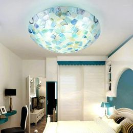 Ceiling Lights Mediterranean Bohemian Glass Home Loft Decor For Living Room Creative Shell Kitchen Bedroom Lamp Fixtures