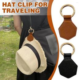 Berets Outdoor PU Leather Summer Magnetic Sun Hat Storage Clip Travel Duckbill Double Head